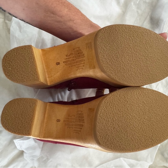 Brand new! Women's Burgundy Lace-Up Boots, Charlotte Stone - Picture 2 of 4